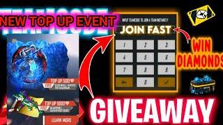 Free Fire Live Giveaway | Live New Gloo Wall Top Up Teamcode | Live Top Up By Uid