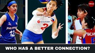 TOP 10  BEST SETs by Jia Morado and Kim Fajardo to Alyssa Valdez vs BEST DEFENDERs in ASIAN GAMES