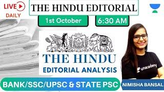 The Hindu Editorial Analysis | 1st October | BANK/SSC/UPSC | Vocab Grammar Quiz | Nimisha Bansal