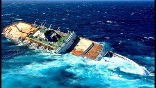 Large Ships Crashing About Shore After Storm