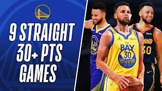 Best Buckets From Stephen Curry's 9-Straight Games of 30+ PTS