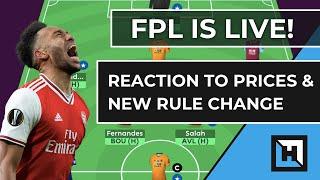 FPL IS LIVE | REACTION TO PLAYER PRICES, POSITIONS AND RULES CHANGE