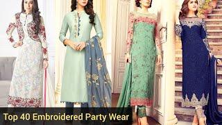 Top 40 Latest Trendy Style 2020 Of Stylish Full Embroidered Party Wear Dress Design