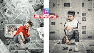 NEWS PAPER TRENDING - Photo Editing Tutorial in Picsart Step by Step in Hindi - Taukeer Editz