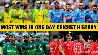 Most Wins In ODI Cricket History | Top 10 Teams | Debut, Matches Played, Matches Won and Winning %