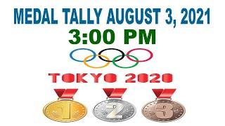 Latest Update of Tokyo Olympic 2020 Medal Tally as of August 3, 2021 3pm