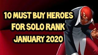 10 MUST BUY HEROES FOR SOLO RANK | MOBILE LEGENDS BEST HERO | YUSHA OFFICIAL