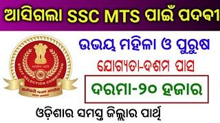 SSC MTS Recruitment 2020 !! 10th Pass Govt Job !! Sr Study Point !! Odisha New Job