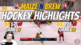 TOP 10 Series Split || Michigan Hockey Highlights vs. #7 Wisconsin