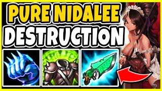 NIDALEE TOP INSANE HEAL SUSTAIN BUILD! BEST SEASON 10 BUILD! - League of Legends