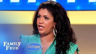 Be this for a day? Brittany's answer leaves Steve speechless! | Family Feud