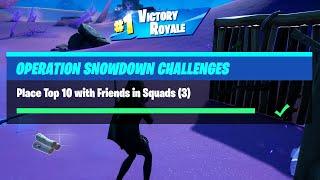 Place Top 10 with Friends in Squads (3) - Fortnite Operation Snowdown Challenges