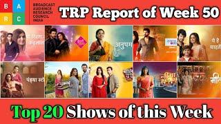 BARC Trp Report of Week 50 : Top 20 Shows of this Week