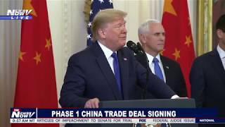 CHINA TRADE DEAL: President Trump Signs HISTORIC Phase 1 Trade Deal