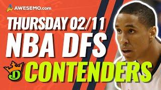 DRAFTKINGS NBA DFS PICKS TODAY | Top 10 ConTENders Thu 2/11 | NBA DFS Simulations