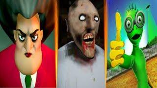 Scary Teacher 3D vs Granny vs Scary Green Grandpa Alien | Horror Games ANDROID/IOS