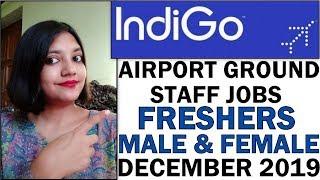 Indigo Airlines Airport Ground Staff Vacancies | Freshers Male and Female Apply Now | December 2019