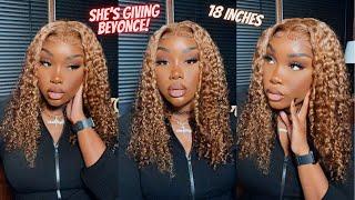 Watch me INSTALL  this (PRE-COLORED) 18 inch honey blonde curly wig