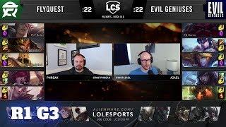 Evil Geniuses vs FlyQuest - Game 3 | Round 1 PlayOffs S10 LCS Spring 2020 | EG vs FLY G3