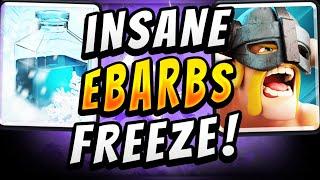 CRAZY ELITE BARBARIANS FREEZE CAN'T LOSE!  — Clash Royale