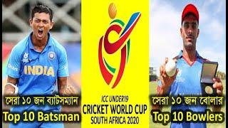 End of ICC U19 Cricket World Cup 2020! Top 10 Batsman & Bowlers List! ICC U19 Cricket World Cup 2020