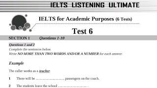 the caller works as a teacher ielts listening test 6 with answers / ielts for academic purposes ans.