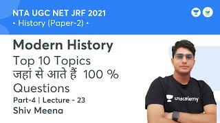 Top 10 Topics | Modern History | History | NTA UGC NET JRF 2021 | by Shiv Meena