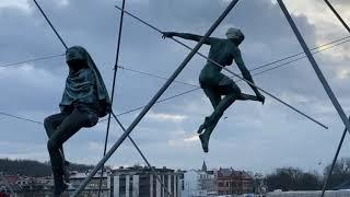 Eric Clark's Travel Videos - Krakow Poland - Father Bernateks Bridge.  Locks, Love, and Athletes. =)