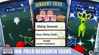 NEW! ALL JANUARY RESEARCH TASKS! SHINY STANTLER, ALOLAN VULPIX, SNOVER & AERODACTYL | POKÉMON GO