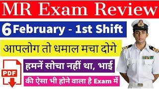 Navy MR Best Exam Review 2020 | 6 February | 1st Shift Questions Paper |