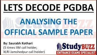 Lets decode PGDBA | Detailed analysis of official sample paper and preparation strategy for exam