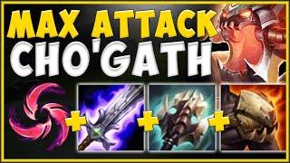 HOW CAN ANY CHAMP SURVIVE THIS? MAX ATTACK CHO'GATH IS 100% DUMB! CHO'GATH TOP! - League of Legends