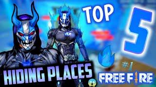 Top 5 Hiding Place In Free Fire || SECRET HIDDEN PLACES 