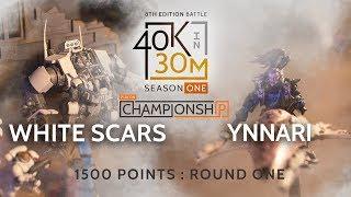 Warhammer 40k Battle Report Ynnari VS White Scars. 1500 PTS Play On Championships Round 1!