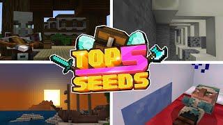 Minecraft Bedrock | TOP 5 BEST SEEDS | Exposed Fossils! (PE, Xbox, PS4, Switch & W10)