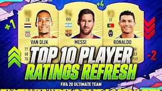 FIFA 20 | TOP 10 PLAYERS RATINGS REFRESH | WINTER UPGRADES & DOWNGRADES | w/ NEYMAR RONALDO & MESSI