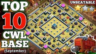 TOP 10 TH13 WAR BASE || BEST TH13 WAR BASE FOR SEPTEMBER CWL (Link Given In Video Description)