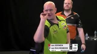 Michael van Gerwen 10-darter attempt on bulls-eye