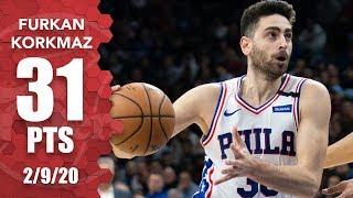 Furkan Korkmaz excites 76ers teammates with 31-point night  | 2019-2020 NBA Highlights