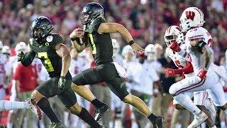 Justin Herbert rushes for 3 TDs as Oregon edges Wisconsin in classic Rose Bowl showdown