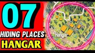 BEST HIDING PLACE IN HANGER FREE FIRE | FREE FIRE HIDE PLACE | TOP 7 SECRET PLACE IN HANGER  FF |