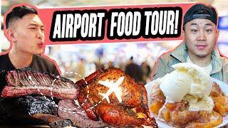 Eating EVERY BBQ MEAT at the Airport in TEXAS!