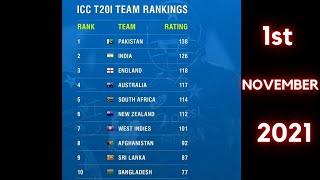 ICC Latest release Top 10 T20 team ranking || 1st November 2021 || icc t20 team ranking Nov 2021 |