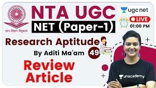 NTA UGC NET 2020 (Paper-1) | Research Aptitude by Aditi Ma'am | Review Article