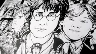 Professional Artist Draws HARRY POTTER from the word "HARRY POTTER"!  SAtiSfYInG!