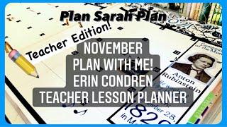 November Plan With Me! | TEACHER EDITION! | Erin Condren Teacher Planner