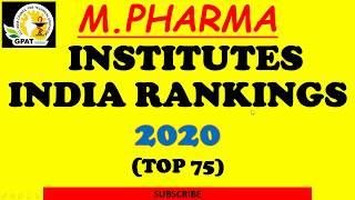 Top M.PHARMA college government RANKING 2020