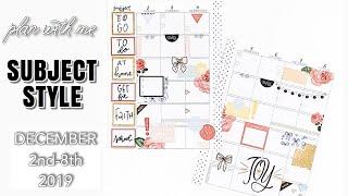 Plan With Me | Subject Layout | December 2019 | At Home With Quita