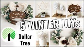 5 WINTER DIYS / DOLLAR TREE DIY WINTER DECOR IDEAS / Neutral Winter Decor / Momma From Scratch