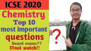 ICSE 2020 Chemistry most important name the following type questions for Board Exam ll Master Mind